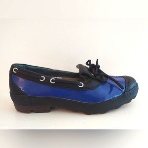 UGG Ashdale Womens Black Leather Shearling Lined Slip On Duck Boat Shoes Size 7